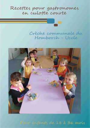 Couverture de la brochure Recettes pour gastronomes en culottes courtes