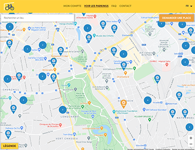 Cliquer sur la carte pour localiser les boxes à vélos sur  la carte.&nbsp;