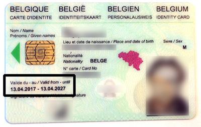 Période de validité d'une carte iED